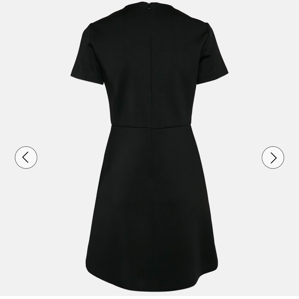 Sandro Black Dress with Embroidery R4937H-20 size Small Preppy Quiet Luxury - Picture 3 of 16
